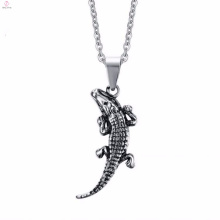 Cool Stainless Steel Crocodile Animal Pendant Necklace
